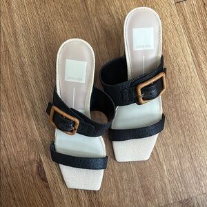 Dolce Vita Black and Tan Mules with Sleek Design